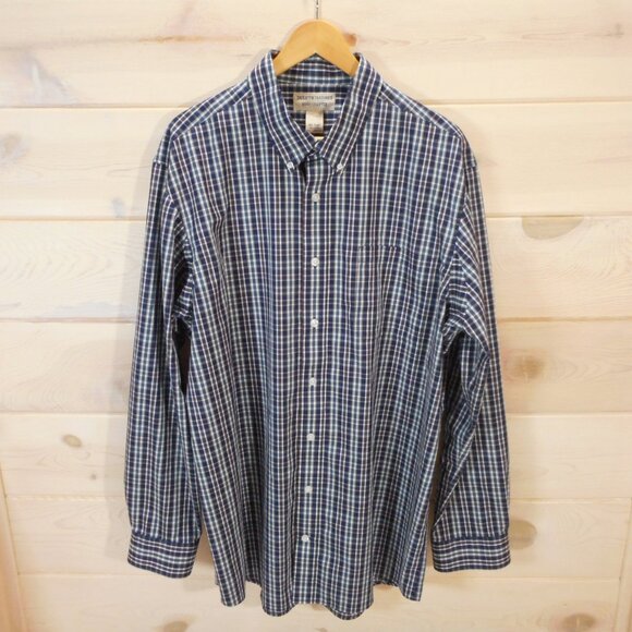 Duluth Trading Men's size XL Tall Wrinkle Fighter Button Down Casual Plaid Shirt - Picture 1 of 8